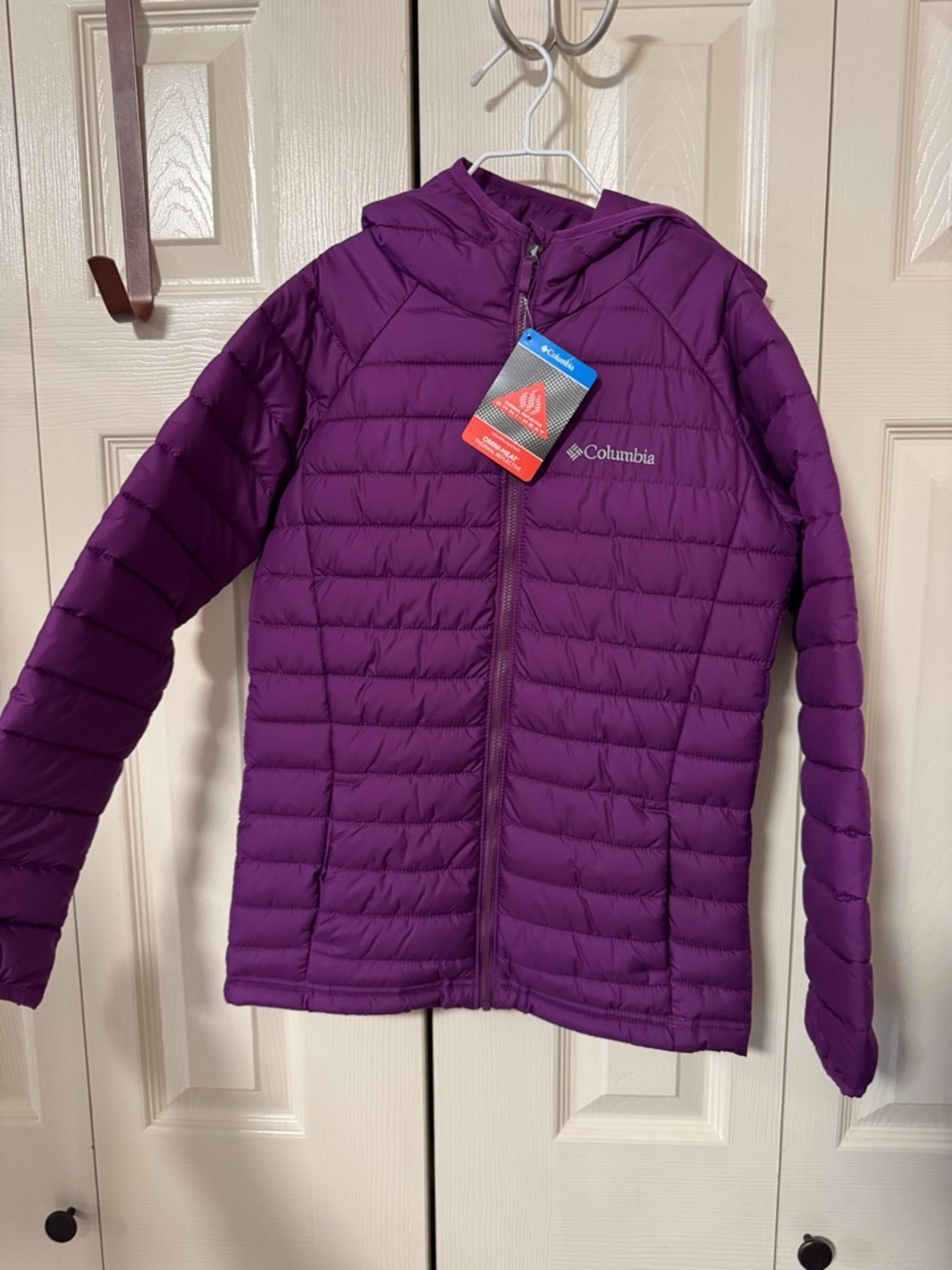 NWT Columbia Kids' Hooded Packable Puffer Jacket - Purple size youth medium